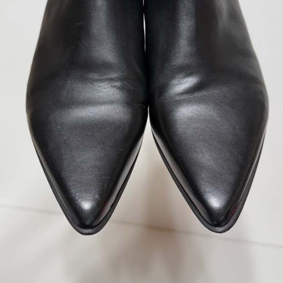 ASOS Cuban Heel Western Chelsea Boots in Black Leather Elastic Lightning Detail - Picture 9 of 17